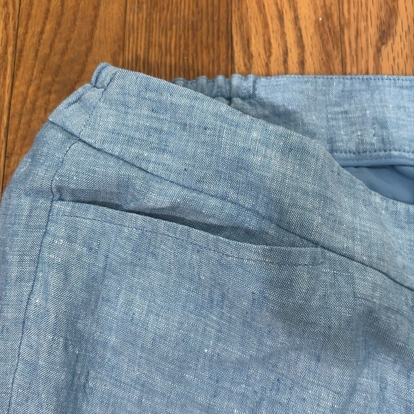 Talbots 100% Linen Cropped Pants Blue size 16W - Picture 4 of 8